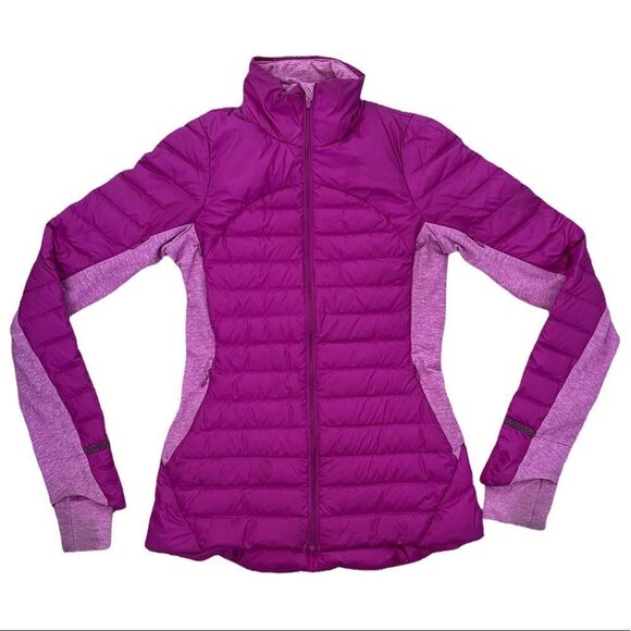 Lululemon fluff off puffer jacket women’s size 4 purple outdoor ski coat F163 - Picture 1 of 16